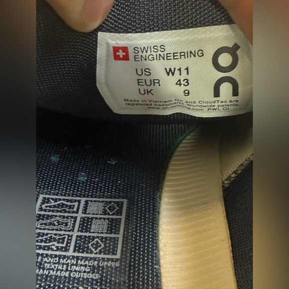 On Cloud Running Shoes Navy Blue Womens 11 Walking Jogging - Picture 6 of 6